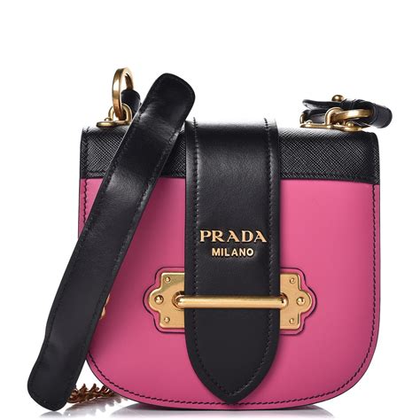 prada prada city calf saffiano cahier crossbody shoulder|PRADA City Calf Saffiano Cahier Bag Fuxia Black .